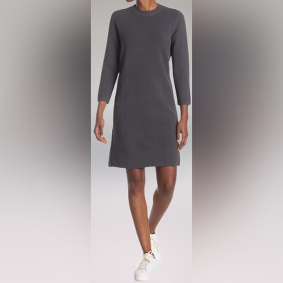 NWT Club Monaco 3/4 Ribbed Grey Dress Size XS - Picture 3 of 6